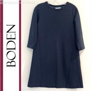 Boden Navy Blue Ottoman Ribbed Knit Sheath Women"s  Dress size US 6R Workwear